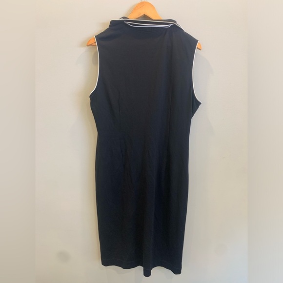 Joseph Ribkoff Black Midi Dress with White Trim - Picture 11 of 13